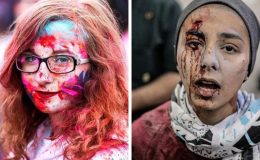 Dünyanın “iki yüzü” fotoğraflarla belgelendi! Bir tarafta parti diğer tarafta acı…